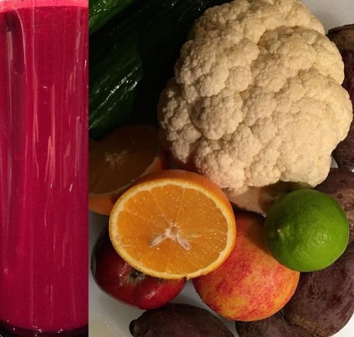 Blomkål & rødbedejuice.