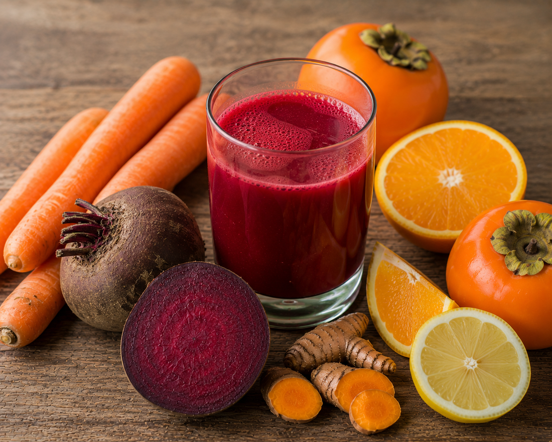 Kakifrugt & Rødbede juice