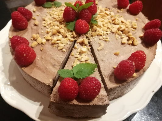 Chokoladetærte med med chokolademousse - Glutenfri & Vegan