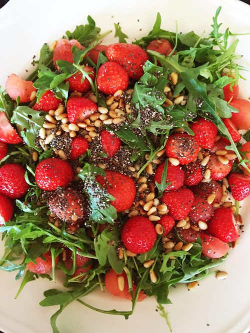 Jordbær & Vandmelonsalat.