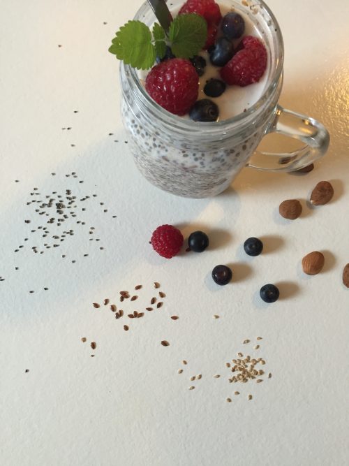 Overnight grød med Blåbær & Hindbær