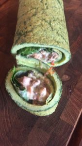 Glutenfri Spinatæggewrap.